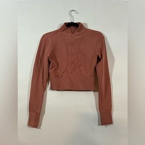 Long Sleeve Athletic Half Zip Up with Front Pocket and Thumb Holes